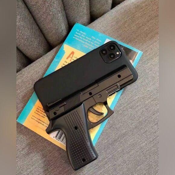 Black Gun-Shaped Phone Case for Iphone 16 Pro Max - Picture 4 of 8